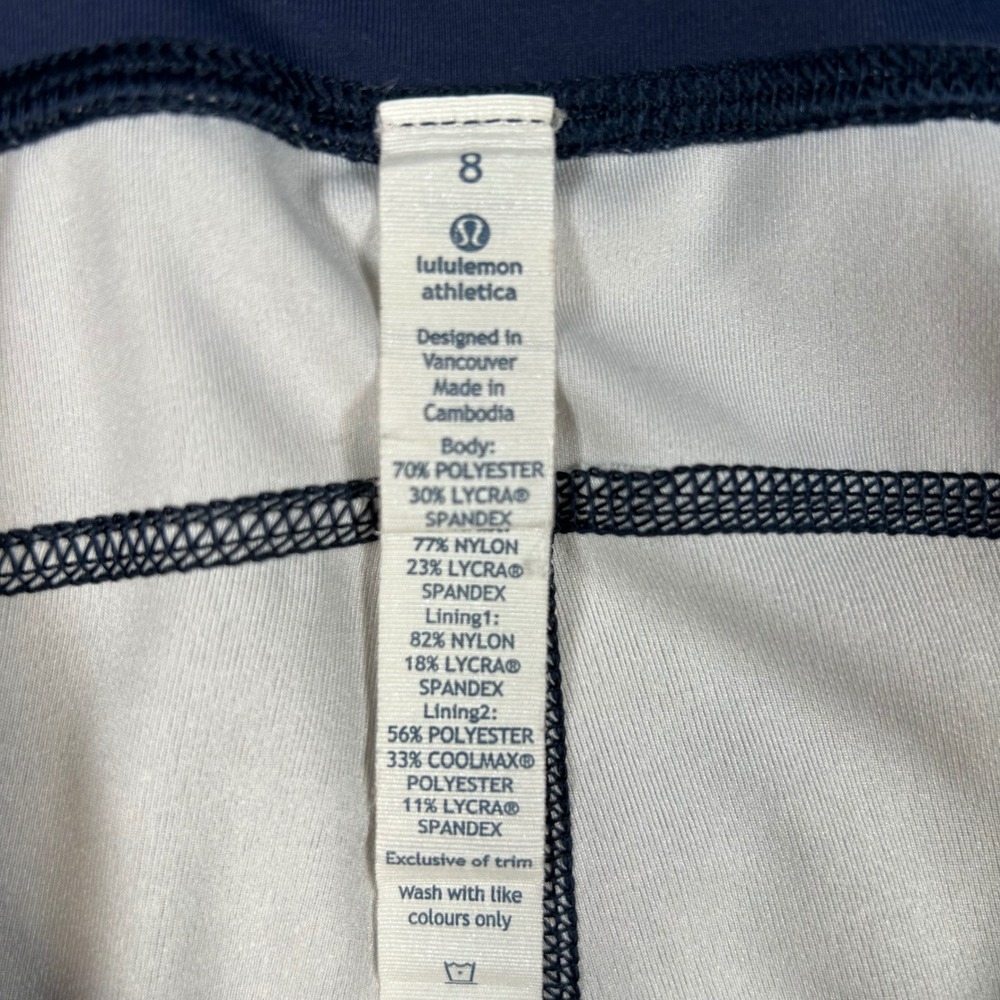Lululemon Run Inspire Crop Leggings Size 8 Pants Multi Color Pocket Yoga Capri - Picture 4 of 7
